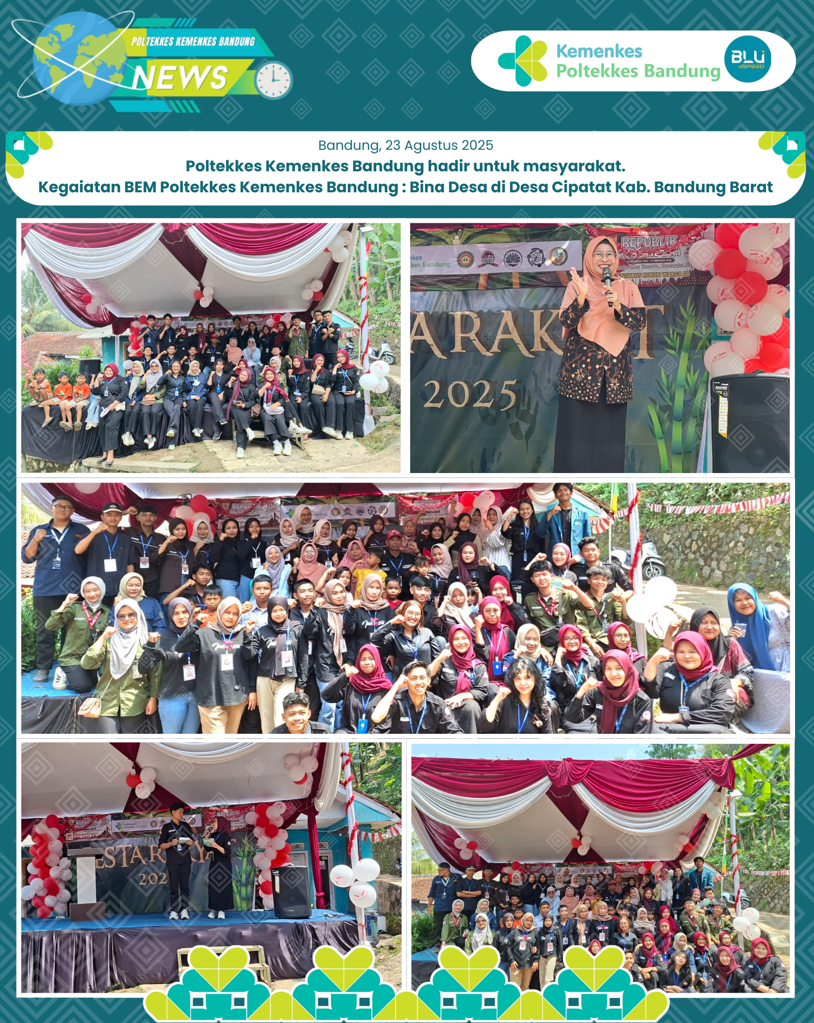 Poltekkes Kemenkes Bandung hadir untuk masyarakat. Kegaiatan BEM Poltekkes Kemenkes Bandung : Bina Desa di Desa Cipatat Kabupaten Bandung Barat