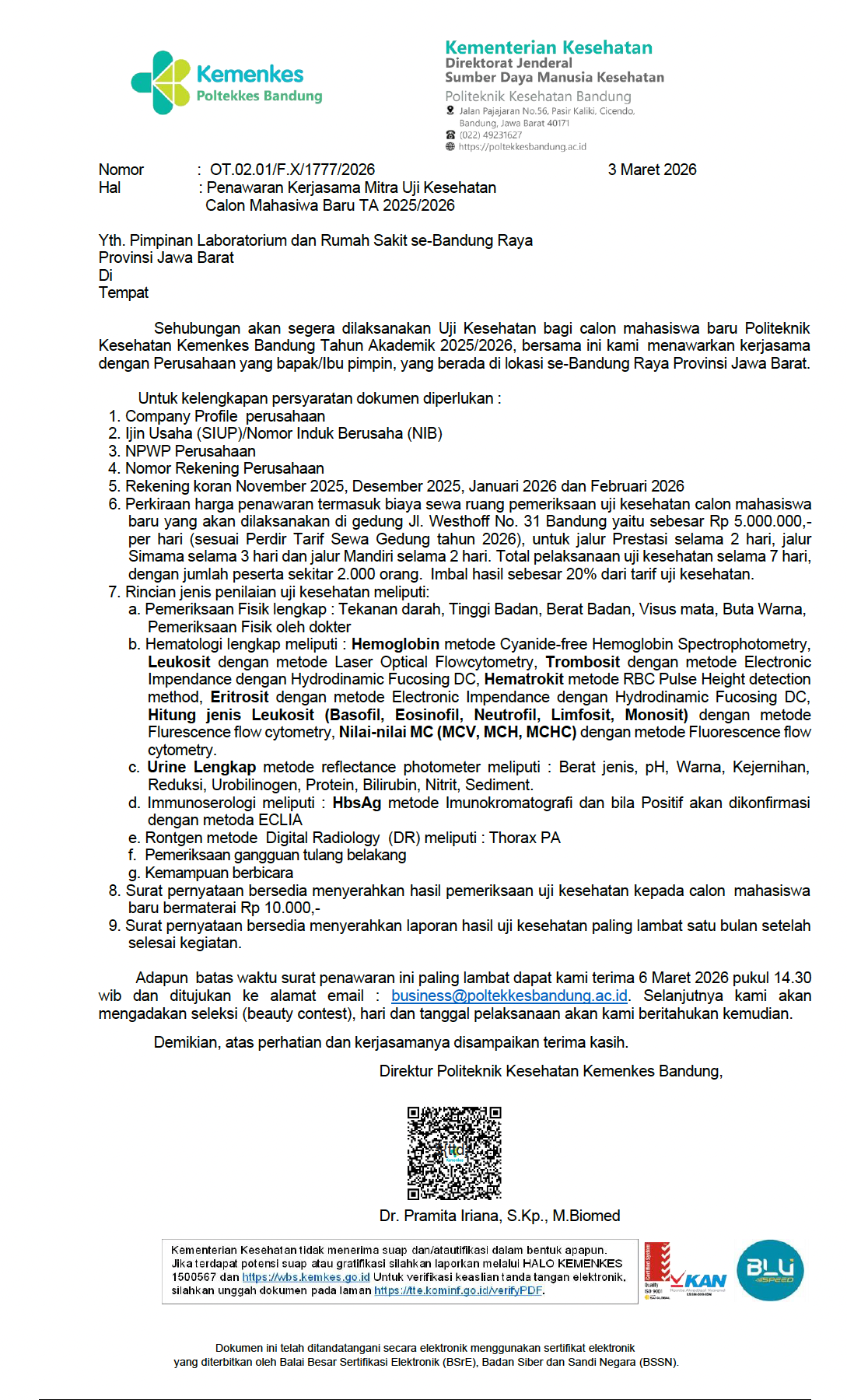 Beauty Contest Uji Kesehatan