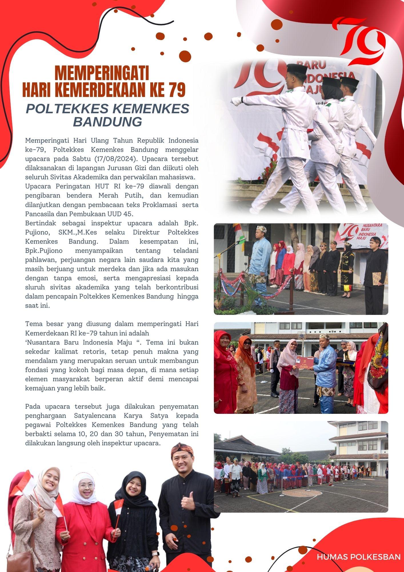 PERINGATAN HUT RI Ke 79 di POLTEKKES KEMENKES BANDUNG