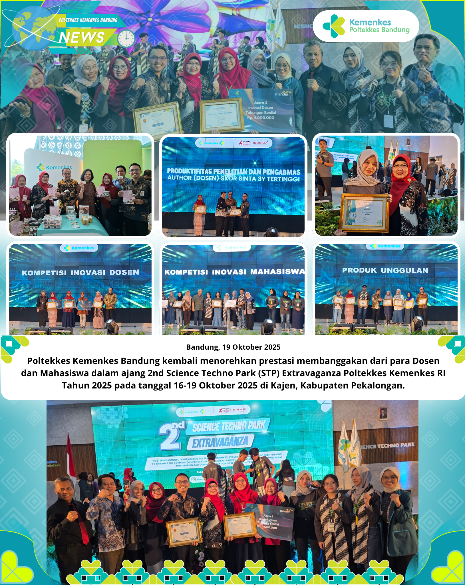 🏆 Poltekkes Kemenkes Bandung Raih Prestasi di 2nd Science Techno Park Extravaganza 2025