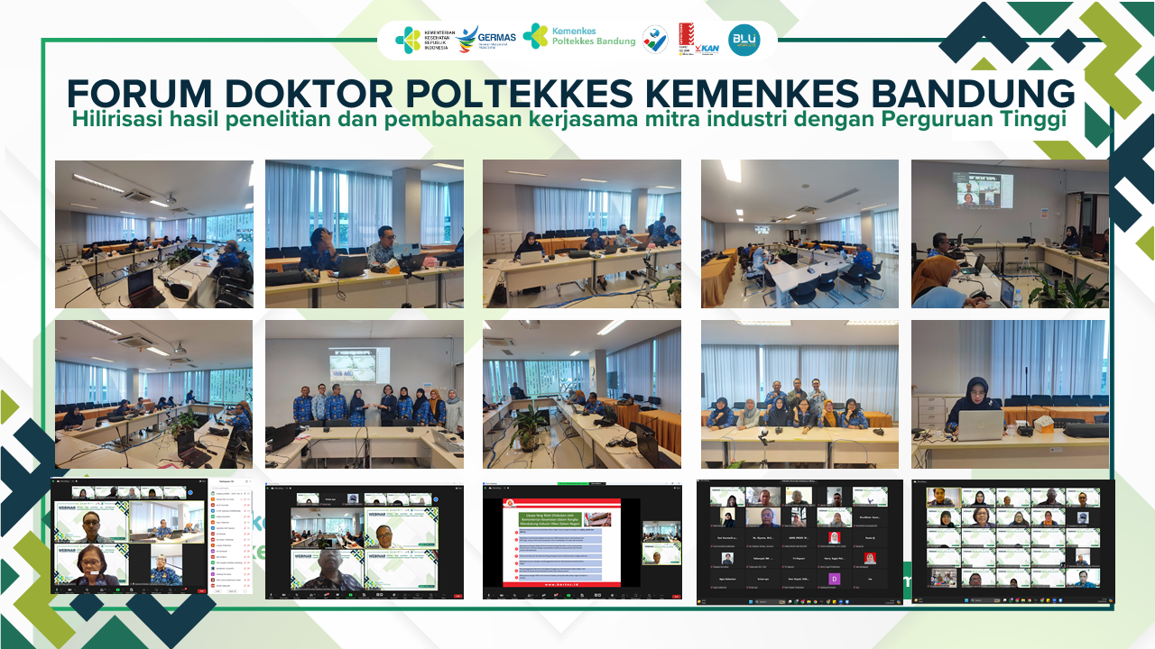 Forum Doktor dan Pusbangdik Poltekkes Bandung - Webinar Hilirisasi Hasil Penelitian dan Pembahasan Kerjasama Mitra Industri dengan Perguruan Tinggi