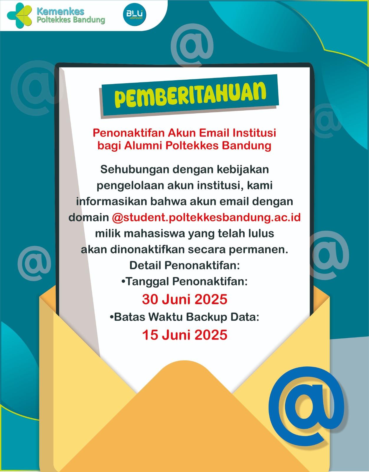 Penonaktifan Akun Email Institusi bagi Alumni